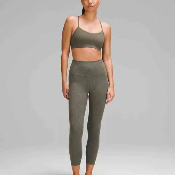 lululemon Align™ High-Rise Pant 25" Size 6 Scripted Yogo Army Green/Dark Olive - Picture 1 of 6